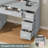 Camyla Makeup Vanity Table with LED Lighted Mirror, Power Outlet, Drawers,Shelves,5 Jewelry Hooks-276616923-287300946