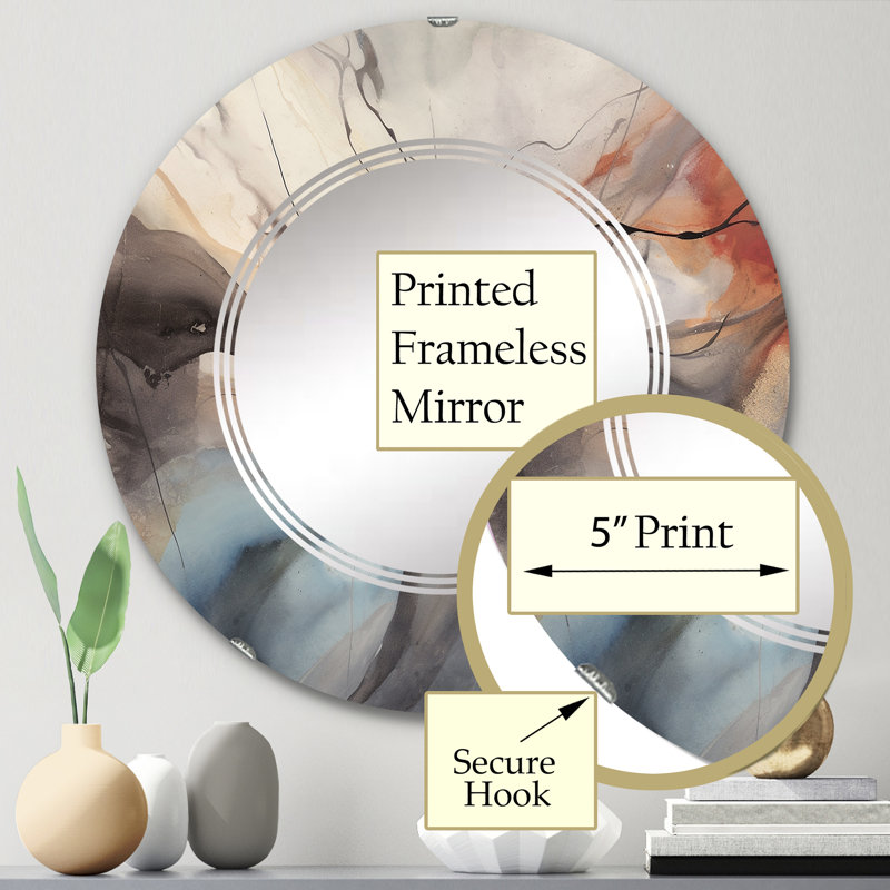 Stittville - Miroir mural moderne rond, 24 po x 24 po