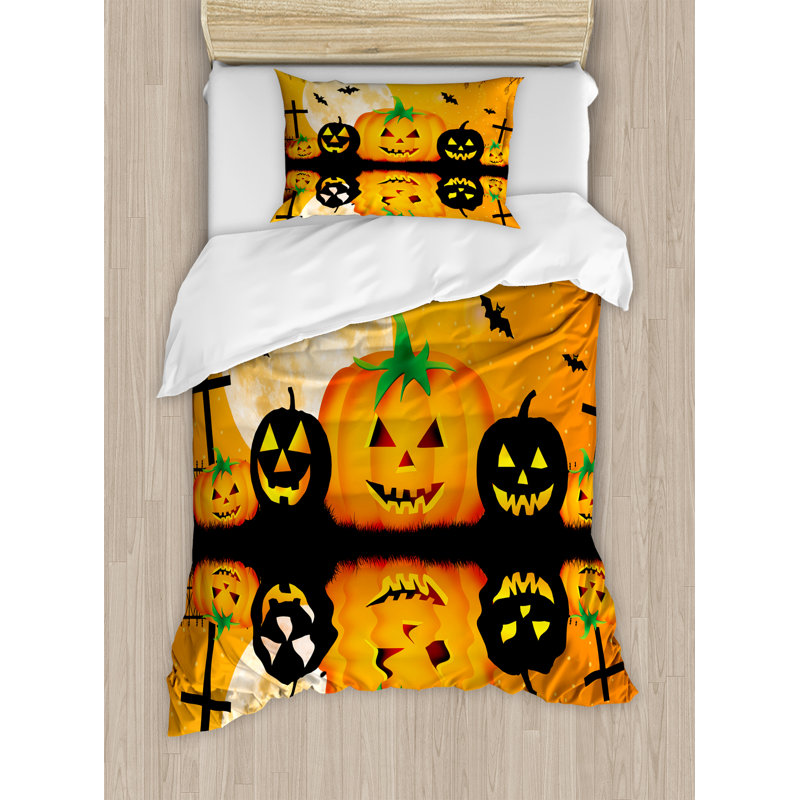 Halloween Eclectic Polyester Duvet Cover, Twin