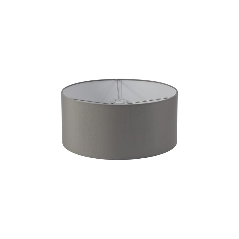 Cotton Drum Lamp Shade, Grey, 18cm H x 40cm W x 40cm D