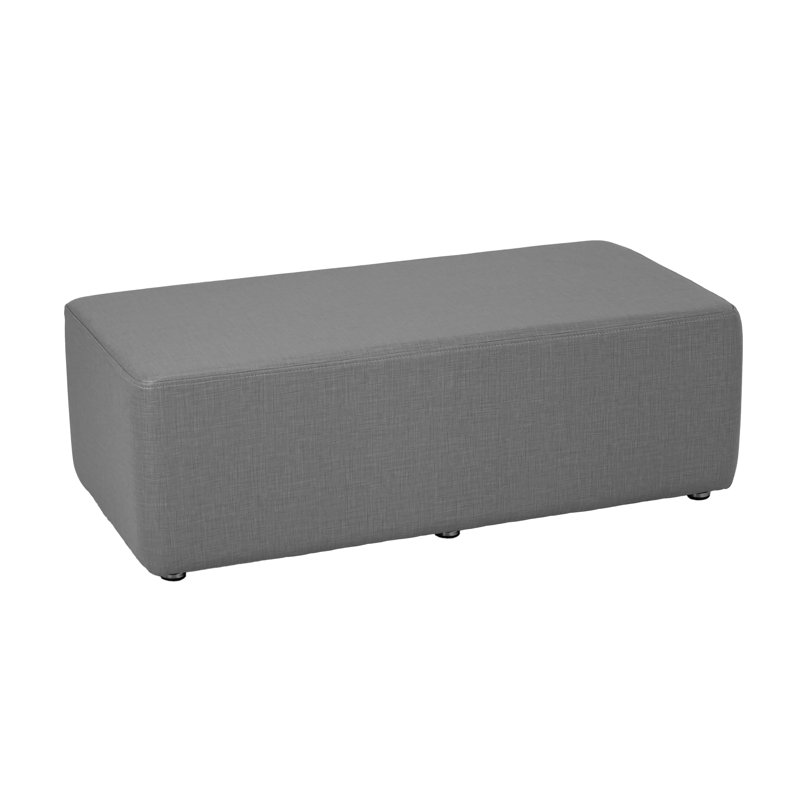 Pro Series Upholstered Rectangle Ottoman 12" Height, Dark Gray
