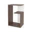 Table d'appoint noyer foncé et blanc en mélamine avec rangement ouvert