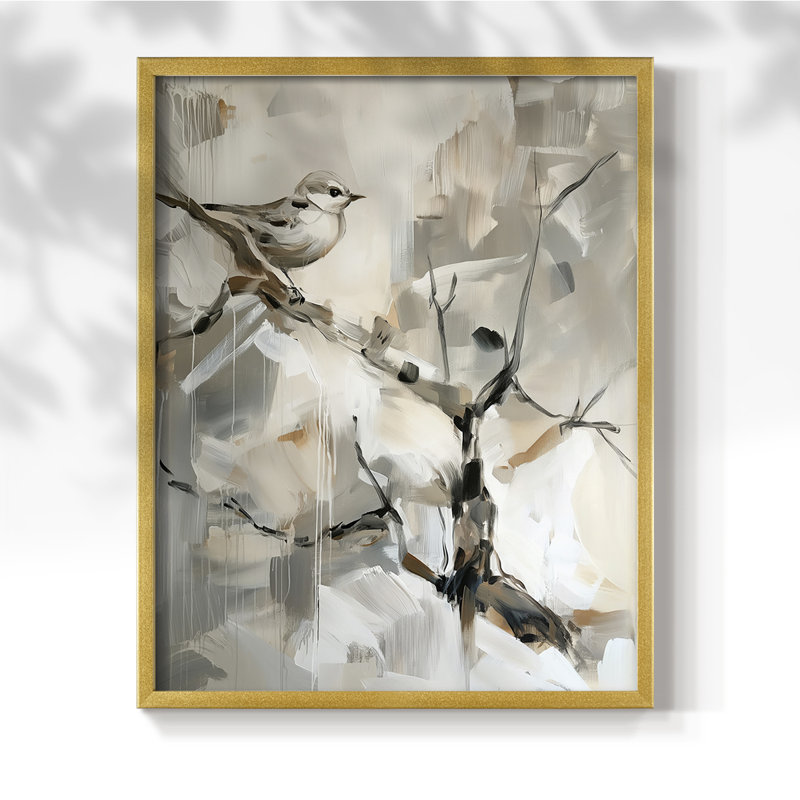ANIMALS Series LXV III - reproduction encadrée de qualité supérieure - prête à être accrochée - aucun clou requis, Or