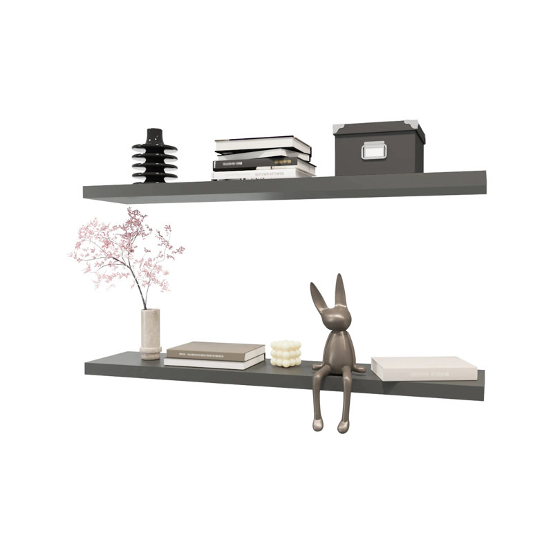 Tablette murale gris mat pour chambre à coucher - Rehausse l'attrait décoratif de la chambre à coucher et ajoute une touche d'élégance et de style au salon