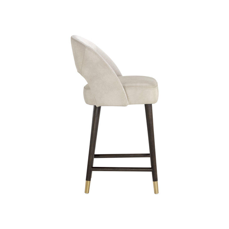 Monae Upholstered Stool, Counter Stool (26" Seat Height), Beige