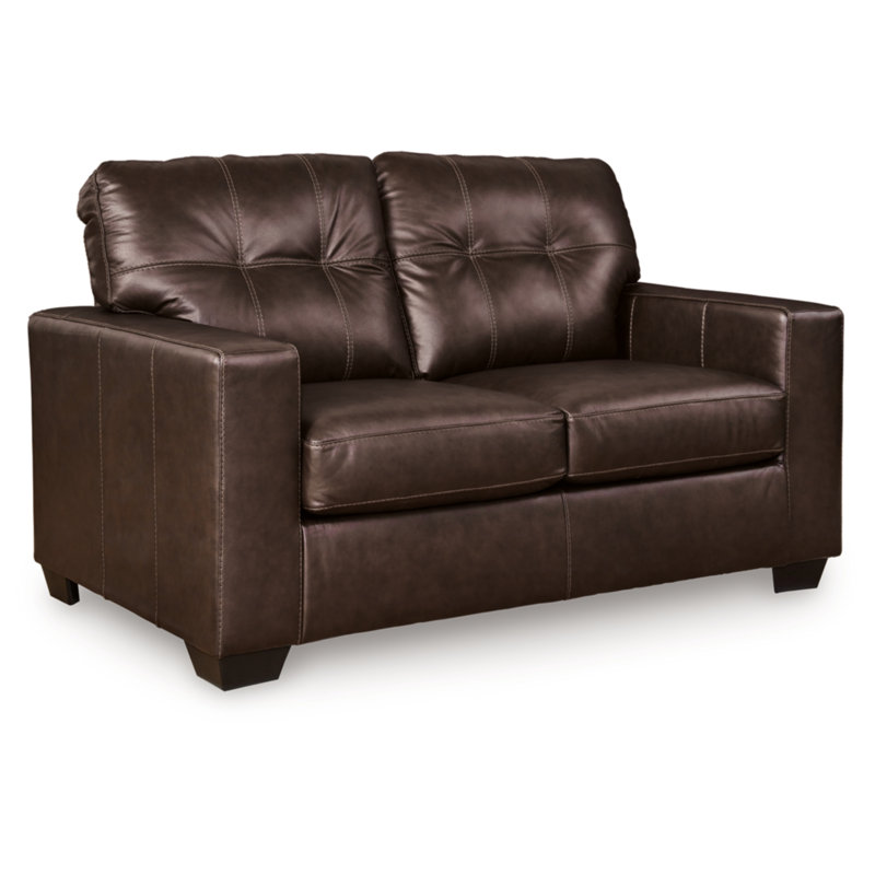Bima Sofa, Brown Genuine Leather, 39" H x 62" W x 38" D