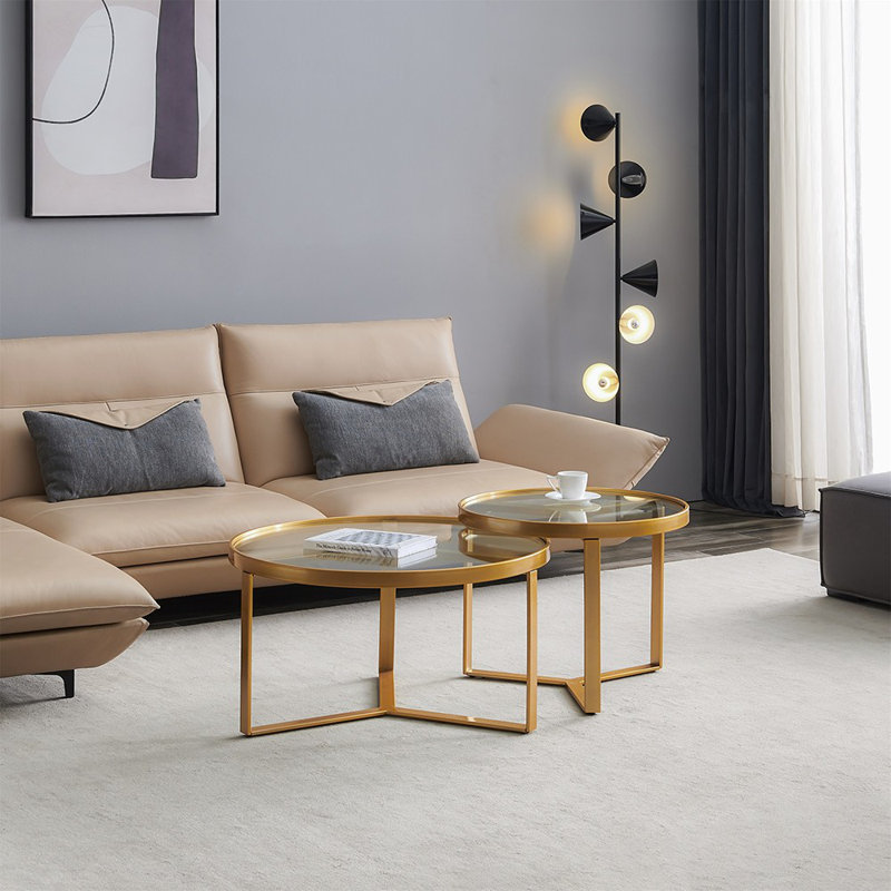 2 - Piece Glass Top Living Room Table Set