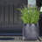Leaf Embossed Concrete Effect Round Planter, Frostproof Outdoor Plant Pot, Black Round Garden Planter with Drainage Holes-760587780