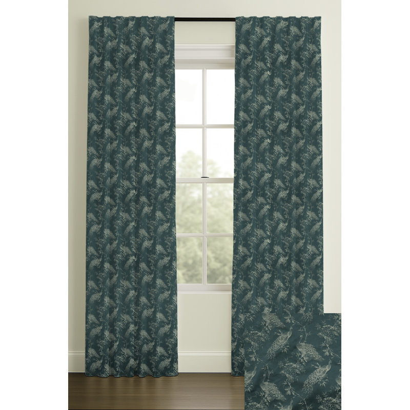 Rideau jacquard Serafina, Pli inversé, Occultant, L 33 po x L 120 po