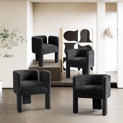 Chaise avec accoudoirs à dossier bas Braien