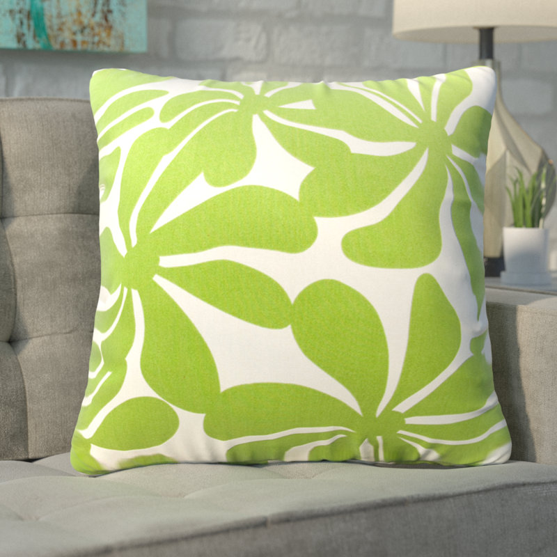 Plantation Outdoor Rectangular Throw Pillow, Sage Floral, Yellow