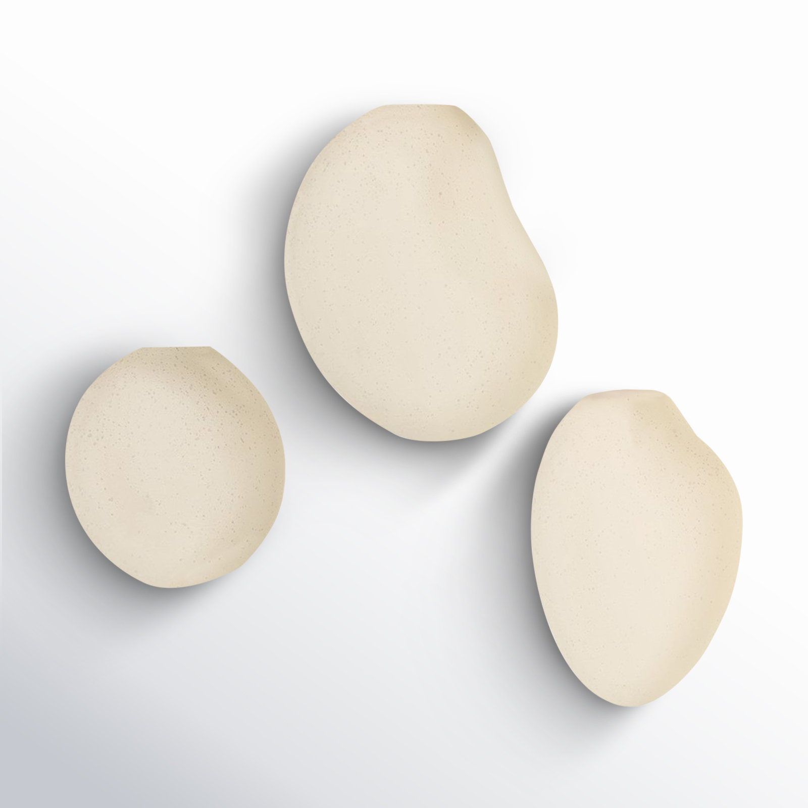 3-Piece Wall Vase Set, Ivory