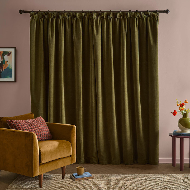 Soft Chenille Blackout Curtain Panel Pair, 117 cm Width x 137 cm Drop