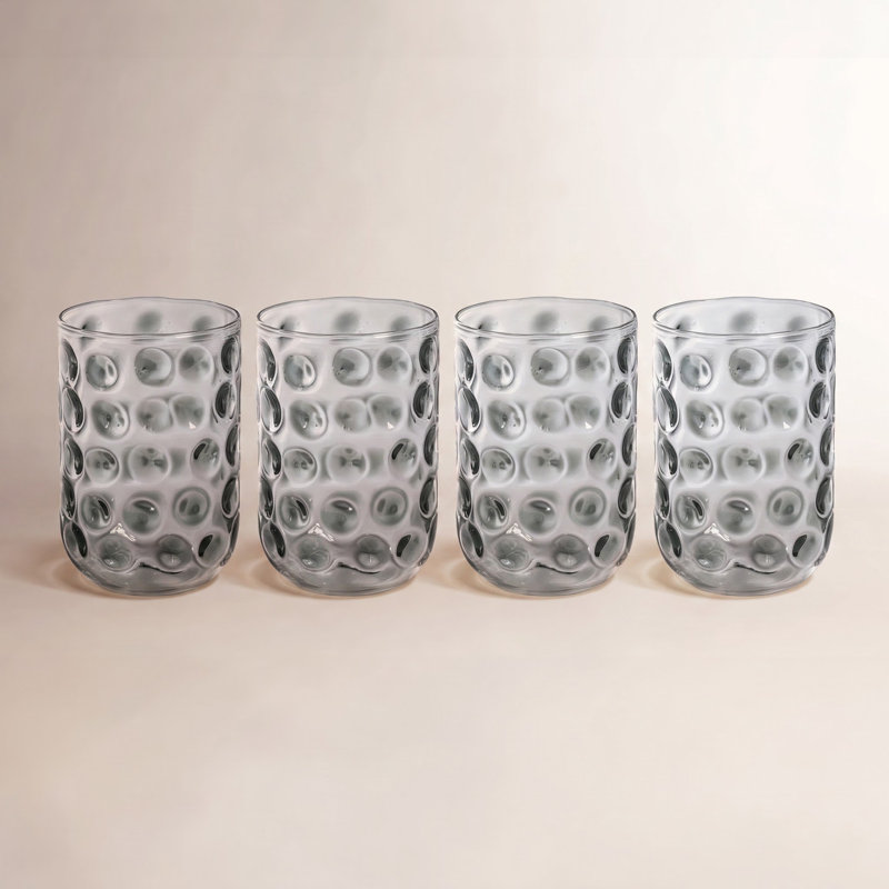 15.56oz. Drinking Glass Set, Gray
