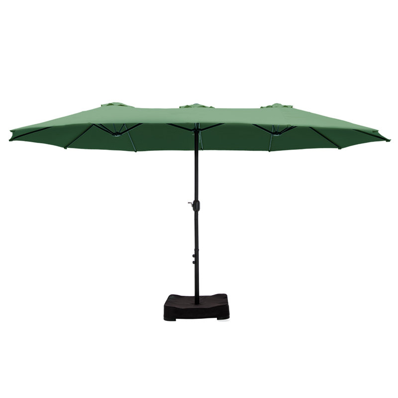 Ayram 457.2cm X 274.3cm Rectangular Market Parasol, Mint Green