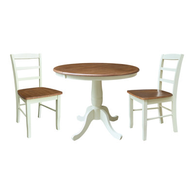 Gadmann Pedestal Extendable Solid Wood Dining Set