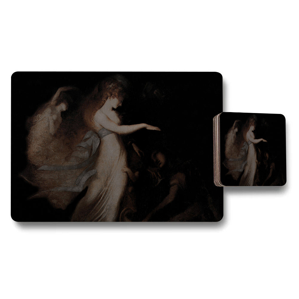 Romantic Dark Painting Placemats And Coasters Set Art