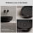 MonBlari 16" Round Solid Surface Bathroom Vessel Sink Matte Black-120971853