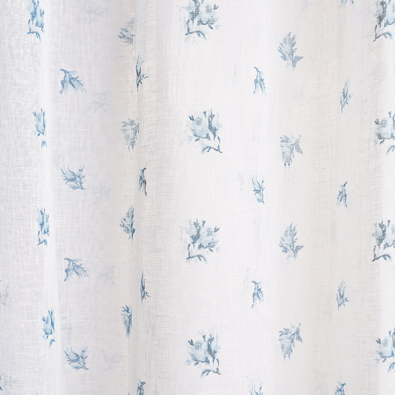 Margie Floral Sheer Fabric, Soft Blue