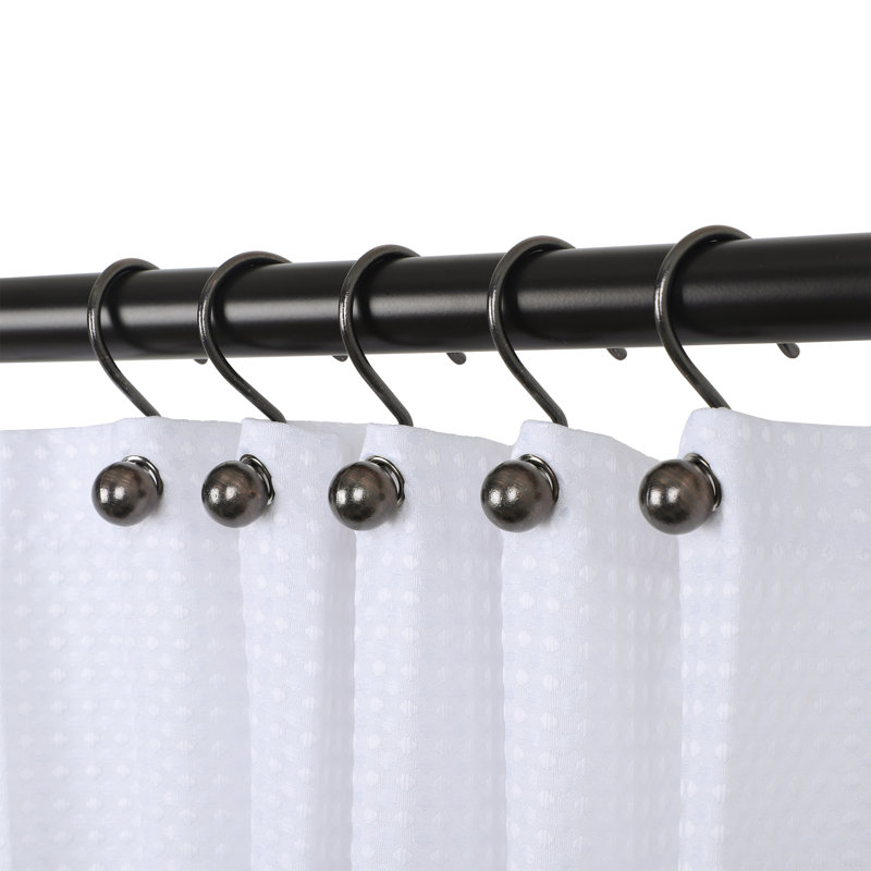 Ball Steel Shower Curtain Hooks, Bronze