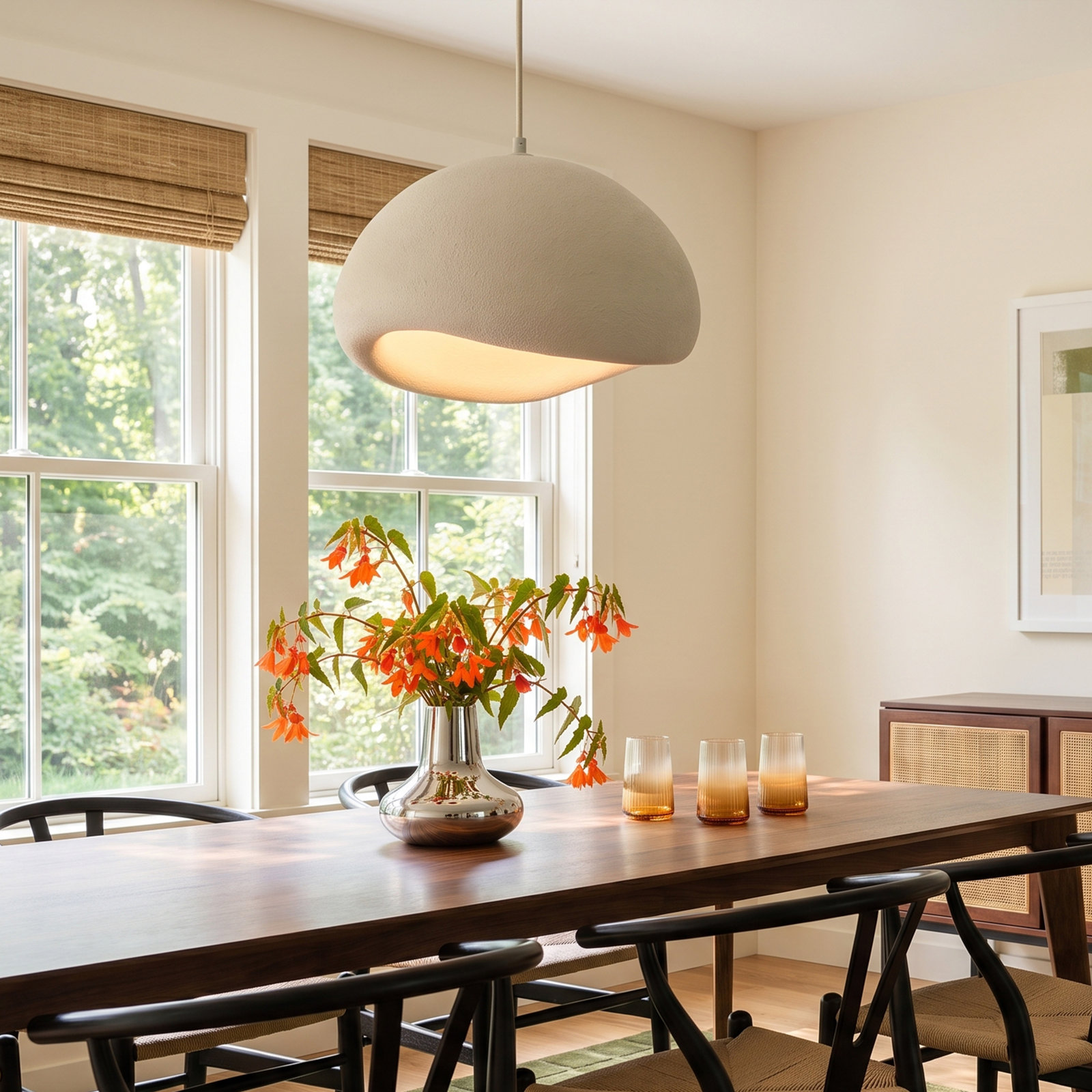 Moeraki Single Light Pendant, 14.75" H x 15.75" W x 15.75" D