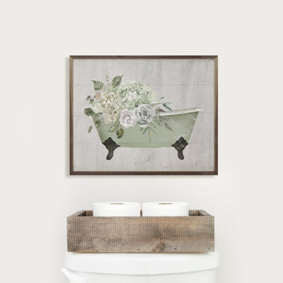 Flowers In Mint Tub Whitewash