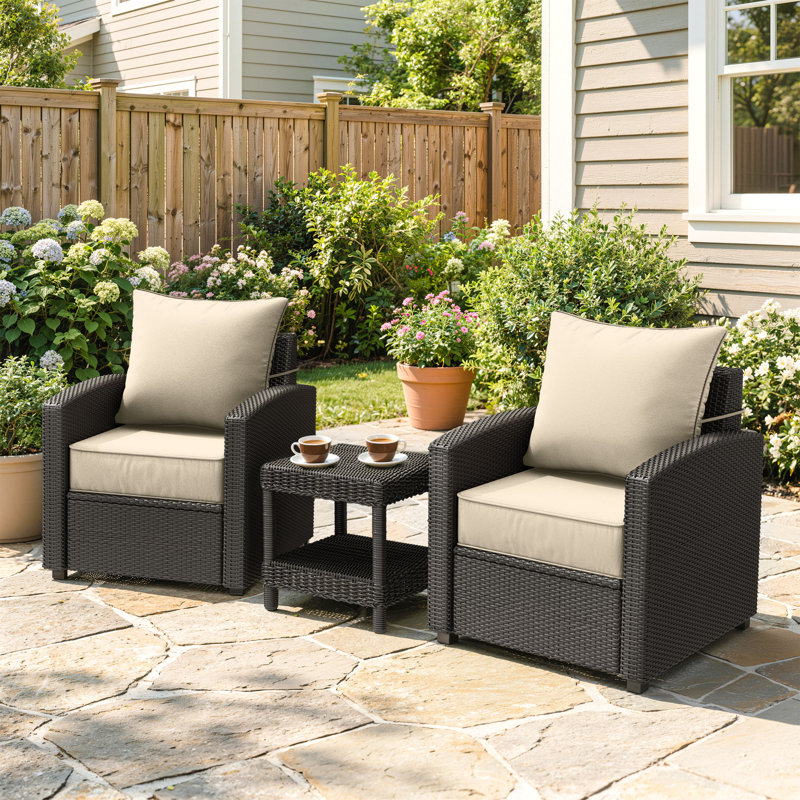 Outdoor 6.5" Thick Deep Seating Seat/Back Cushion, Cream