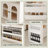 Adjustable Kitchen Island Cart with Seating for 2-4 | Rotating Countertop, Storage Drawers, Glass Display Cabinet & Sockets | Modern Freestanding Breakfast Bar-2075459103