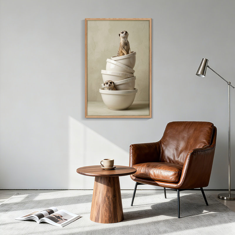 Suricate, impression d'art sur toile, ensemble de 1, Natural, H 24 po x l 18 po