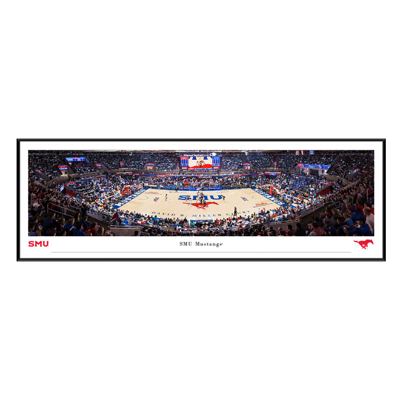 SMU Mustangs Basketball, affiches et impressions encadrées, Cadre noir, Pas de tapis, H 13,75 po x l 40,75 po x P 0,875 po