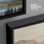 «Western Wood Effect Landscape Mountain Range Lake Trees Nature Abstract Artwork Living Room Decor on Canvas Print-93388837-93388838