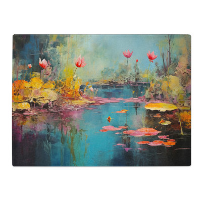 Pond Action  Glass Chopping Board