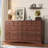 10 Drawer Dresser For Bedroom, Dresser Tv Stand, Chest Of Drawers For Storage And Organization, Cherry Wood-1533278005