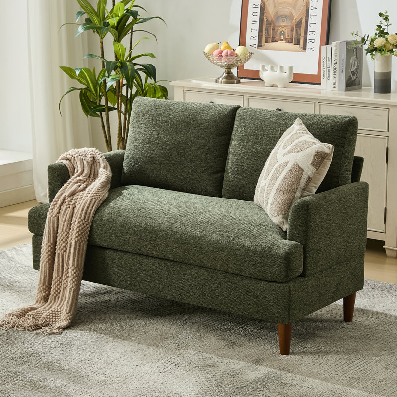 Causeuse pour petit appartement en chenille l 54,7 po, Green