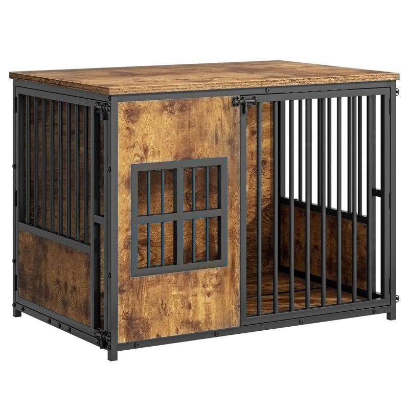 Caisse pour chien en bois avec plateau de rangement