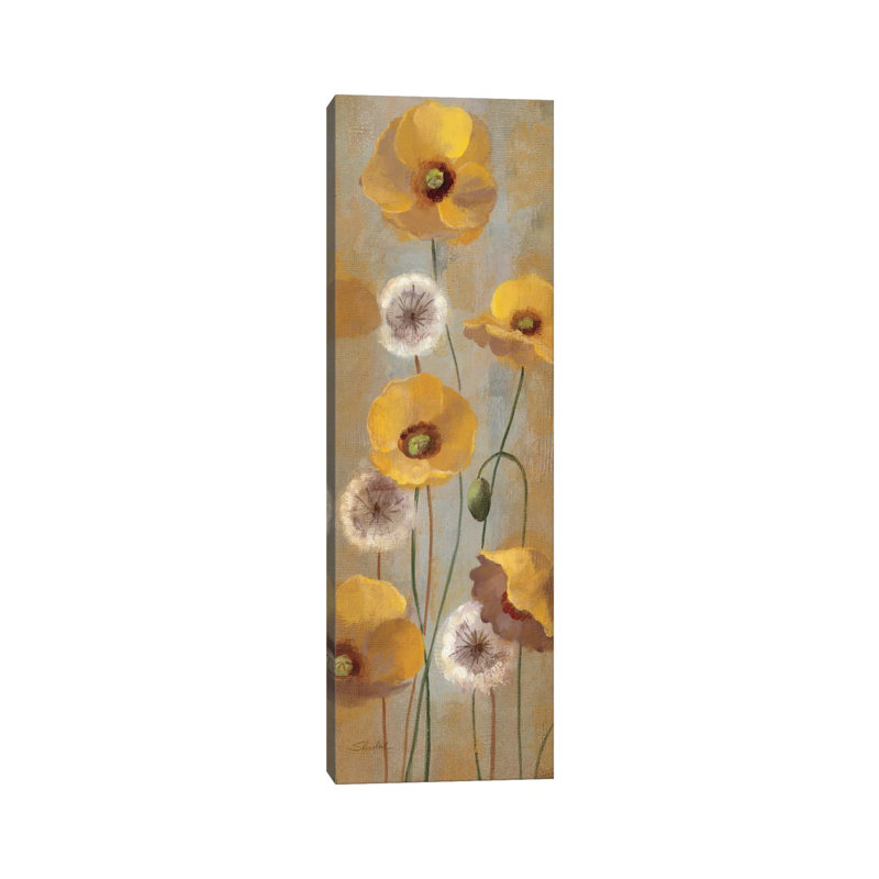 «Spring Poppies I» par Silvia Vassileva, reproduction d'art sur toile, H 36 po x l 12 po x P 1,5 po, Toile tendue