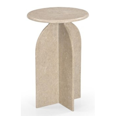 Aquitaine 16" Genuine Marble End Table