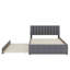 Teddy Fleece Padded Platform Bed With Rolling Trundle-47681943-47681941
