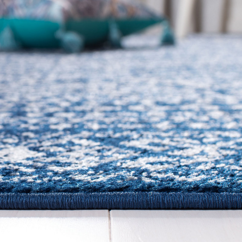 Tapis bleu marine / ivoire Callista, Rond 8 pi