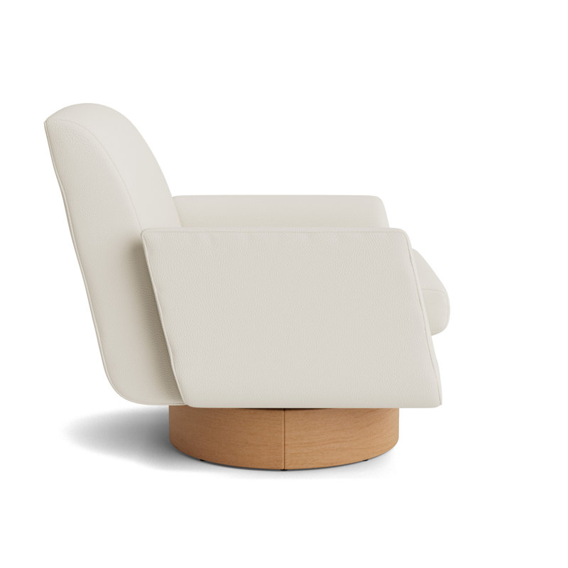 Supernova Full Swivel Leather Chair, Natural, Greenwich Performance Leather - Cream