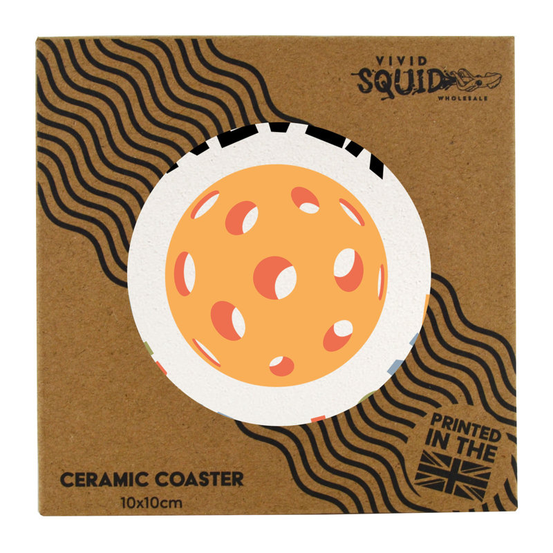Never Dinking Alone Black Ceramic Round Coaster, Black
