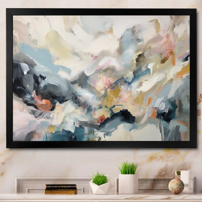 Grey And Blue Vivid Waves Fuild I - Abstract Wall Art