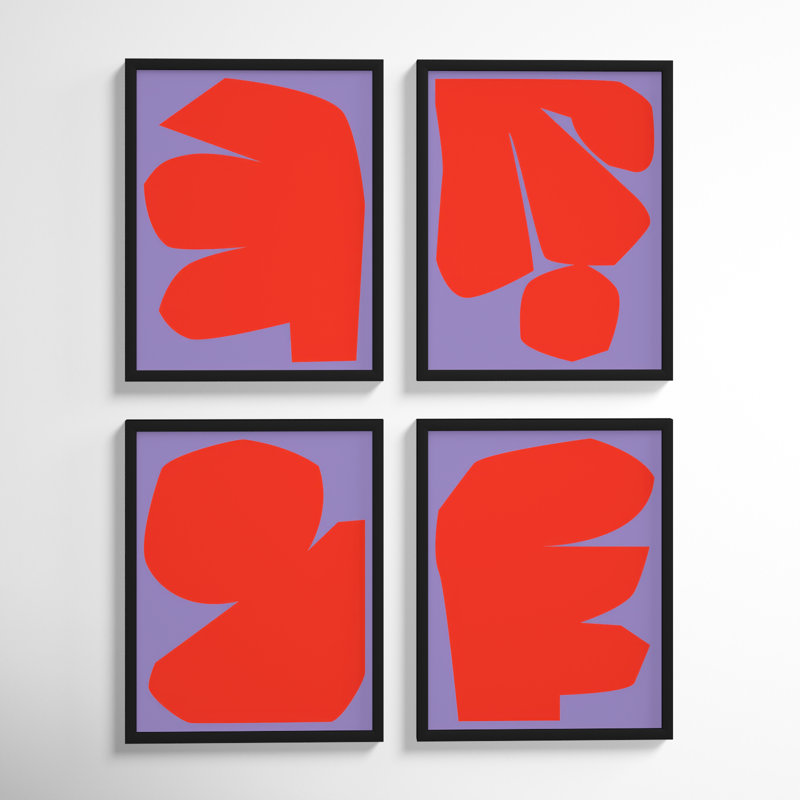 Module Minimalism. Set Of 4 by Michael Kempen, 20"H x 16"W x 1.25"D, Black Framed