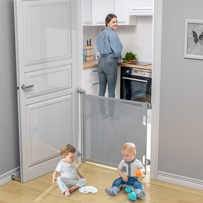 Retractable Punch-Free Install Extra Wide Safety Gate For Kids or Pets Indoor And Outdoor Dog Gates for Doorways, Stairs, Hallways -  Aerobath, SH20.006D_71G