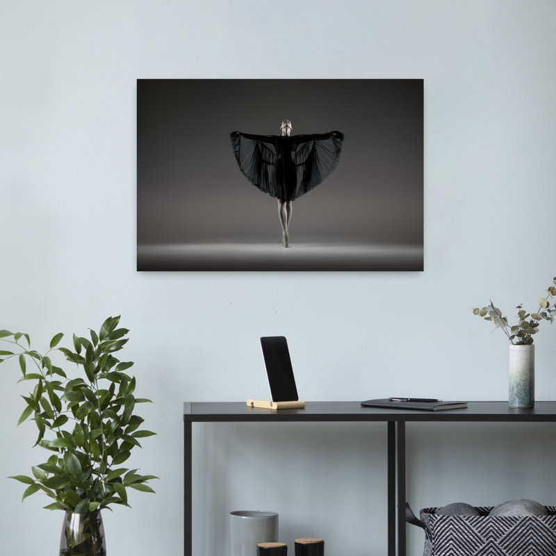 " Elegant Ballerina Pose Classic Dramatic Elegant Wall Art Print " by Georg Scharf, H 16 po x l 24 po