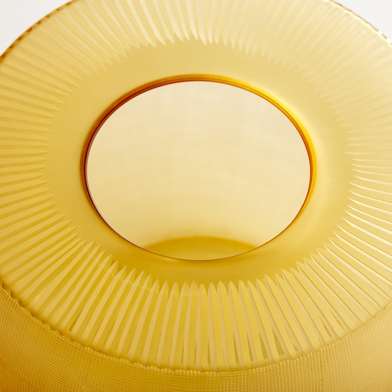 Sun Flower Glass Table Vase, 4.5" H x 6.25" W x 6.25" D