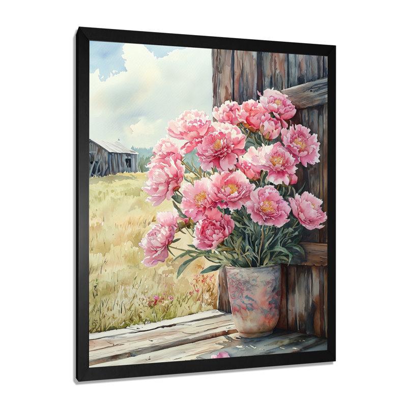 Barcroft - salon d'art mural floral, Noir, noir, noir, noir, H 20 po x l 12 po, Reproduction encadrée d'une seule photo