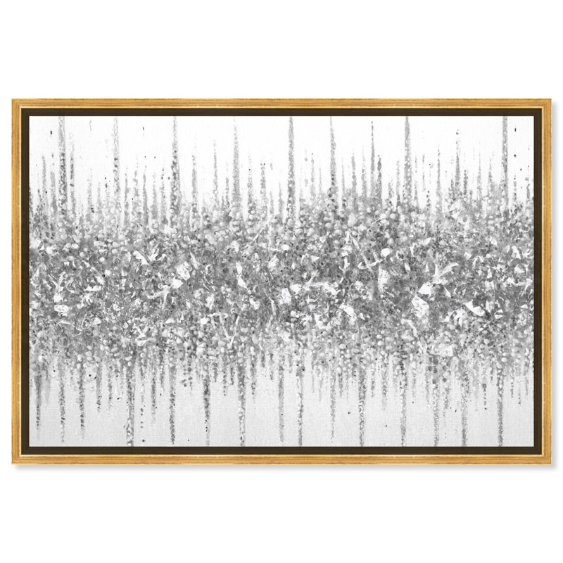 «Grey Lines Inspo», art moderne noir et blanc par Art Remedy, Cadre doré, H 37 po x l 55 po