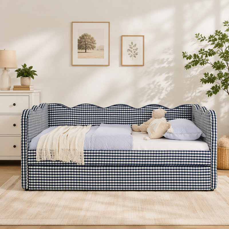 Lit de jour Cozy Gingham, Marine