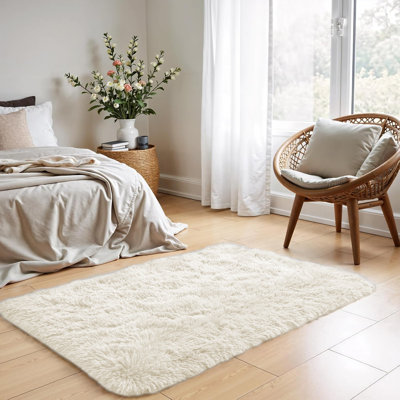 2X3 Ultra Soft Shag Rug – High-Pile Texture, Machine-Washable, Non-Slip Backing